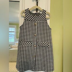 Zara Girls Black and White Houndstooth Dress-size 6 NWOT